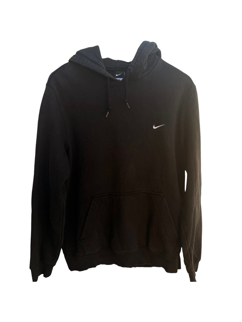 Nike Hoodie Mens Large Black Swoosh Pullover Sweatshirt